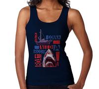 All+Every Jaws You are Gonna Need A Bigger Boat Montage Women's Vest Navy Blue