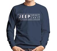 All+Every Jeep Spirit 1941 Estd for Adventurous Souls Light Logo Men's Sweatshirt Navy Blue