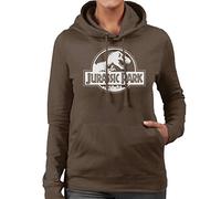 All+Every Jurassic Park Classic Black & White Logo Women's Hooded Sweatshirt