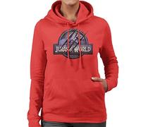 All+Every Jurassic Park Jurassic World Logo Claw Marks Women's Hooded Sweatshirt Red