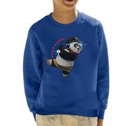 All+Every Kung Fu Panda Christmas Winter Warrior Kid's Sweatshirt Royal Blue