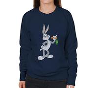 All+Every Looney Tunes Bugs Bunny Eating A Carrot Women's Sweatshirt Navy Blue