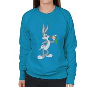 All+Every Looney Tunes Bugs Bunny Eating A Carrot Women's Sweatshirt Sapphire