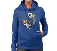 All+Every Looney Tunes Football Speedy Gonzales Kicking Ball Women's Hooded Sweatshirt Royal Blue