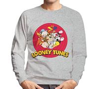 All+Every Looney Tunes Opening Scene Characters Men's Sweatshirt Heather Grey