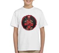 All+Every Marvel Deadpool Blood Splatter Arms Folded Kid's T-Shirt
