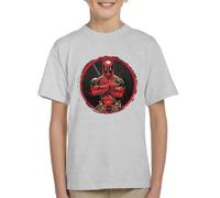All+Every Marvel Deadpool Blood Splatter Arms Folded Kid's T-Shirt