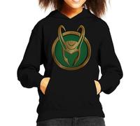 All+Every Marvel Loki Gold Horns Helmet Logo Kid's Hooded Sweatshirt