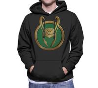 All+Every Marvel Loki Gold Horns Helmet Logo Men's Hooded Sweatshirt