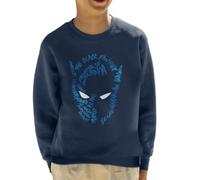All+Every Marvel Mask Text Outline Black Panther Kid's Sweatshirt