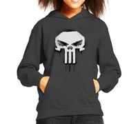 All+Every Marvel The Punisher Classic Paint Drip Skull Logo Kid's Hooded Sweatshirt Charcoal