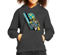 All+Every Marvel Wolverine Motorcycle X Men Kid's Hooded Sweatshirt Charcoal