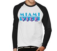All+Every Miami Vice Classic Logo Men's Baseball Long Sleeved T-Shirt White/Black