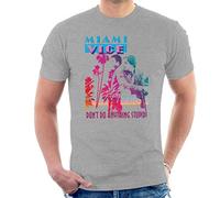All+Every Miami Vice Dont Do Anything Stupid Men's T-Shirt Heather Grey