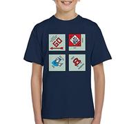 All+Every Monopoly Classic Corner Tiles Kid's T-Shirt Navy Blue