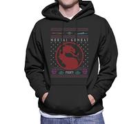 All+Every Mortal Kombat Christmas Fight Emblem Men's Hooded Sweatshirt Black