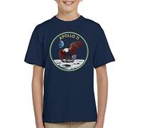 All+Every NASA Apollo 11 Mission Badge Kid's T-Shirt Navy Blue