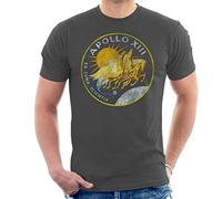 All+Every NASA Apollo 13 Mission Badge Distressed Men's T-Shirt Charcoal