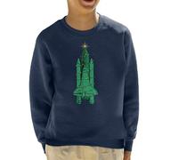 All+Every NASA Challenger Shuttle Christmas Tree Kid's Sweatshirt Navy Blue