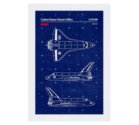 All+Every NASA Endeavour Shuttle Top And Side View Blueprint A3 Print Poster Wall Art