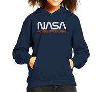 All+Every NASA Kennedy Space Centre Rocket Text Kid's Hooded Sweatshirt Navy Blue