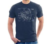 All+Every NASA Mercury Spacecraft Schematic Men's T-Shirt Navy Blue