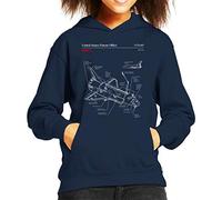All+Every NASA Space Shuttle Blueprint Kid's Hooded Sweatshirt