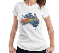 All+Every Neighbours Ramsay St Australian Flag Women's T-Shirt White