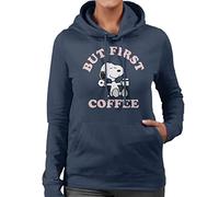 All+Every Peanuts But First Coffee Snoopy Women's Hooded Sweatshirt