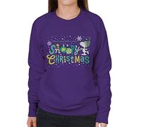 All+Every Peanuts Christmas Have Yourself A Very Snoopy Xmas Women's Sweatshirt Purple