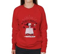 All+Every Peanuts Christmas Snoopy And Woodstock Merry And Bright Women's Sweatshirt Red