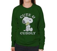 All+Every Peanuts Cute & Cuddly Snoopy Women's Sweatshirt Bottle Green