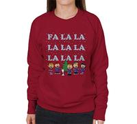 All+Every Peanuts Fa La La La Christmas Carol Women's Sweatshirt Cherry Red