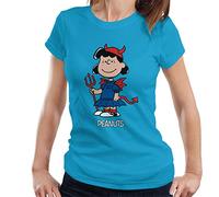 All+Every Peanuts Halloween Devil Lucy Van Pelt Women's T-Shirt Sapphire
