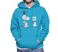 All+Every Peanuts Halloween Ghost Fright Snoopy Men's Hooded Sweatshirt Sapphire