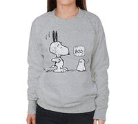 All+Every Peanuts Halloween Ghost Fright Snoopy Women's Sweatshirt Heather Grey