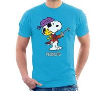 All+Every Peanuts Halloween Pirate Snoopy & Woodstock Men's T-Shirt Sapphire