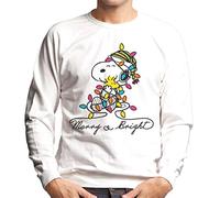 All+Every Peanuts Merry and Bright Snoopy Christmas Men's Sweatshirt White
