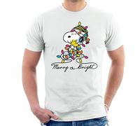 All+Every Peanuts Merry and Bright Snoopy Christmas Men's T-Shirt White