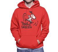 All+Every Peanuts Skateboard Snoopy Thrill Seeker Graffiti Men's Hooded Sweatshirt Red