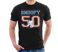 All+Every Peanuts Snoopy 50 Baseball Swing Men's T-Shirt Black