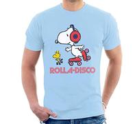 All+Every Peanuts Snoopy and Woodstock Rolla Disco Men's T-Shirt Sky Blue