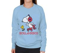 All+Every Peanuts Snoopy And Woodstock Rolla Disco Women's Sweatshirt Sky Blue