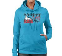 All+Every Peanuts Snoopy Dog Graffiti Women's Hooded Sweatshirt Sapphire