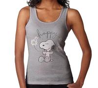 All+Every Peanuts Snoopy Happy Surrounded by Daisies Women's Vest Heather Grey