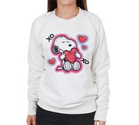 All+Every Peanuts Snoopy Hugging Love Heart Xo Women's Sweatshirt White