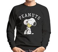 All+Every Peanuts Snoopy Hugs Woodstock Men's Sweatshirt Black