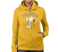 All+Every Peanuts Snoopy Hugs Woodstock Women's Hooded Sweatshirt Gold