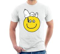 All+Every Peanuts Snoopy Lying On A Happy Face Men's T-Shirt White