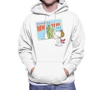 All+Every Peanuts Snoopy New York Postcard Design Men's Hooded Sweatshirt White